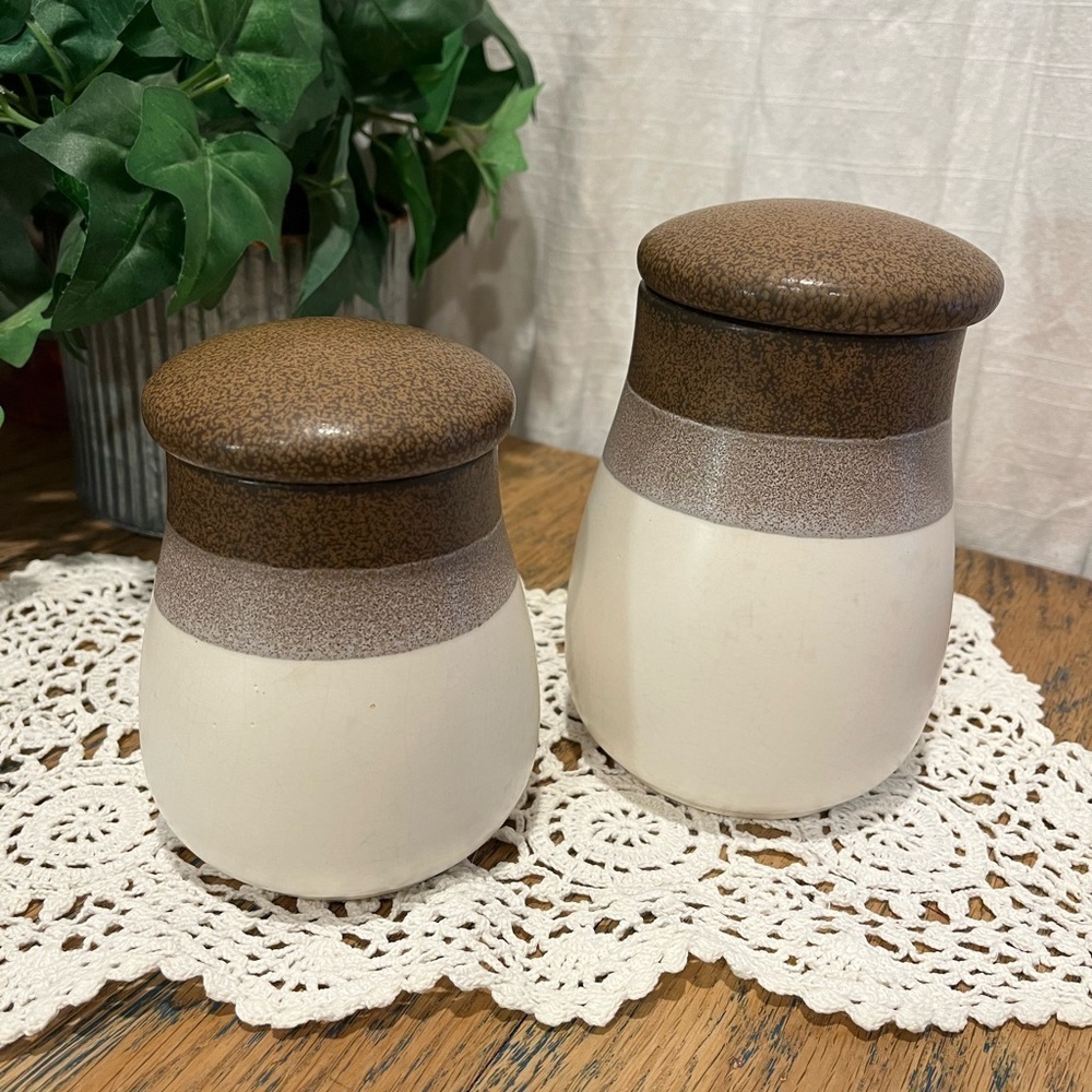 SIERRA STONEWARE Gorgeous set of two (2) vintage Japanese stoneware